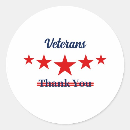 Happy Veterans Dag Ronde Sticker (Voorkant)