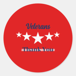 Happy Veterans Dag Ronde Sticker