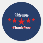 Happy Veterans Dag Ronde Sticker (Voorkant)
