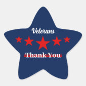 Happy Veterans Dag Ster Sticker (Voorkant)