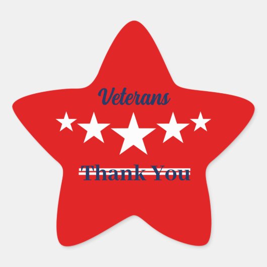 Happy Veterans Dag Ster Sticker (Voorkant)