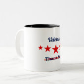 Happy Veterans Dag Tweekleurige Koffiemok (Voorkant links)