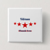 Happy Veterans Dag Vierkante Button 5,1 Cm (Voorkant)