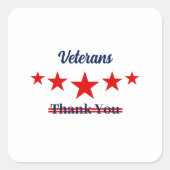 Happy Veterans Dag Vierkante Sticker (Voorkant)