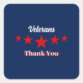 Happy Veterans Dag Vierkante Sticker (Voorkant)