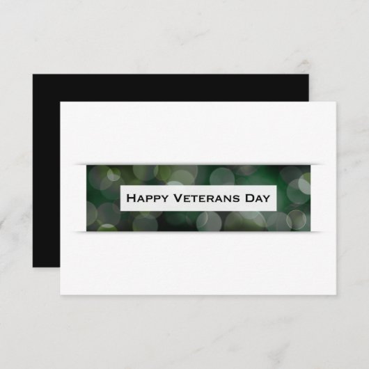 Happy Veterans Day (bokeh) Kaart (Voorkant / Achterkant)