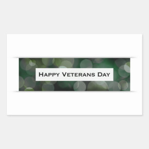 Happy Veterans Day (bokeh) Rechthoekige Sticker