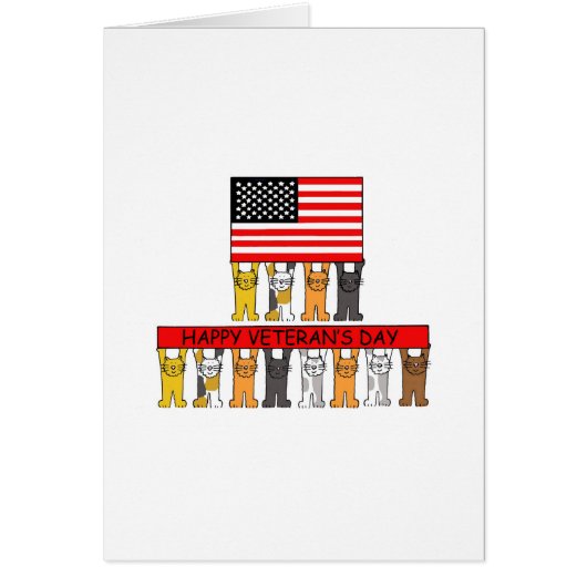 Happy Veteran's Day Cartoon Cats (Voorkant)