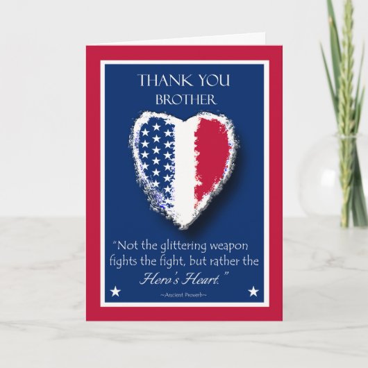 Happy Veterans Day for Brother, The Hero's Heart Kaart (Voorkant)