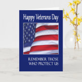 Happy Veterans Day Greeting card American Flag Kaart (Gele Bloem)