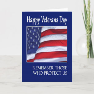 Happy Veterans Day Greeting card American Flag Kaart