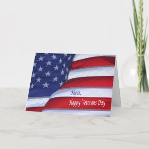 Happy Veterans Day Niece militair wenskaart Kaart