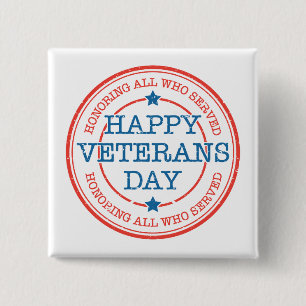 Happy Veterans Day Square Button