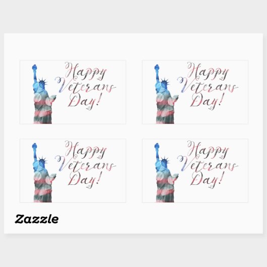 Happy Veterans Day (vrijheidsbokeh) Rechthoekige Sticker (Vel)