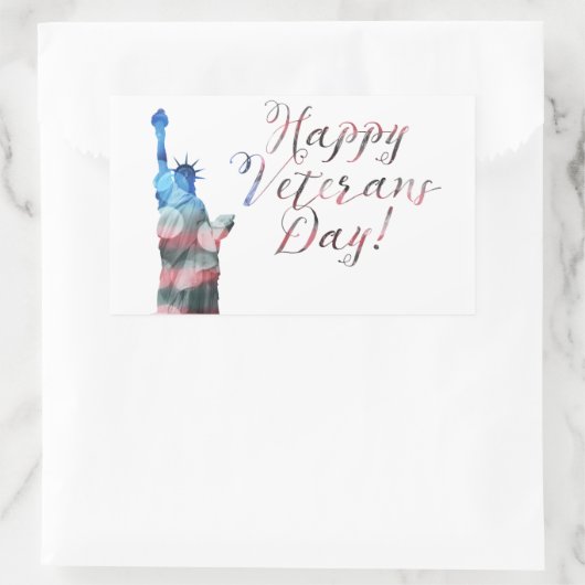 Happy Veterans Day (vrijheidsbokeh) Rechthoekige Sticker (Tas)