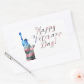 Happy Veterans Day (vrijheidsbokeh) Rechthoekige Sticker (Envelop)