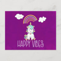 Happy Vibes Cute Smiling Unicorn