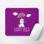 Happy Vibes Cute Smiling Unicorn Muismat (Met muis)