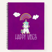 Happy Vibes Cute Smiling Unicorn Notitieboek (Voorkant)