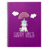 Happy Vibes Cute Smiling Unicorn Notitieboek (Voorkant)