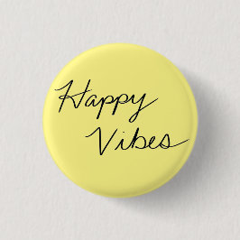 Happy Vibes Geel Cursieve Typografie Button