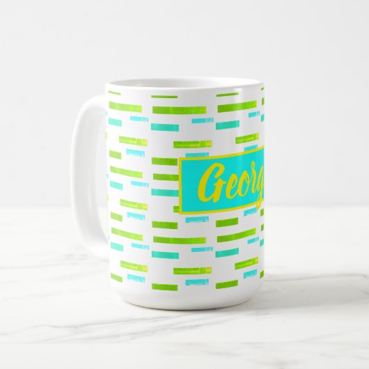 Happy Vibes George Add Jouw naam Coffee Mok Cup (Voorkant links)