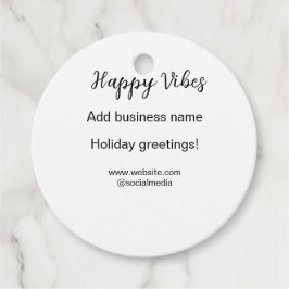 Happy vibes kerstvakantie groeten zakelijk bedankjes labels