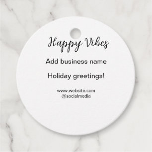 Happy vibes kerstvakantie groeten zakelijk bedankjes labels