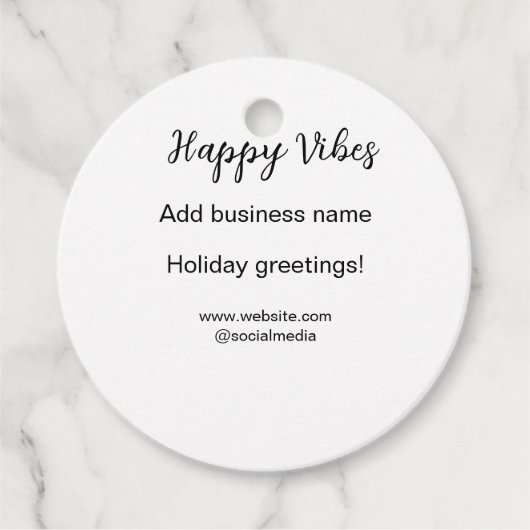 Happy vibes kerstvakantie groeten zakelijk bedankjes labels (Voorkant)