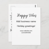 Happy vibes kerstvakantie groeten zakelijk briefkaart (Voorkant / Achterkant)