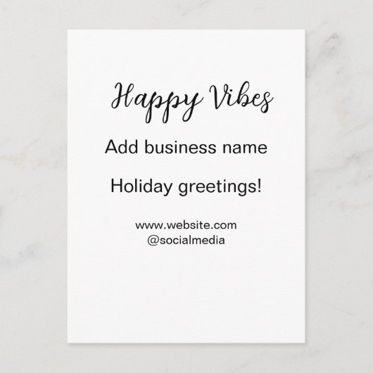 Happy vibes kerstvakantie groeten zakelijk briefkaart (Voorkant)