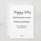 Happy vibes kerstvakantie groeten zakelijk feestdagenkaart (Achterkant)