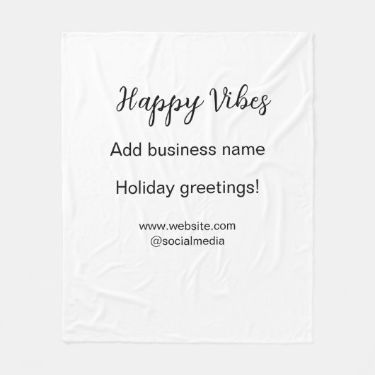 Happy vibes kerstvakantie groeten zakelijk fleece deken (Voorkant)
