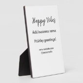 Happy vibes kerstvakantie groeten zakelijk fotoplaat (Zijkant)