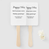 Happy vibes kerstvakantie groeten zakelijk handwaaier (Voorkant en achterkant)