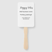 Happy vibes kerstvakantie groeten zakelijk handwaaier (Achterkant)