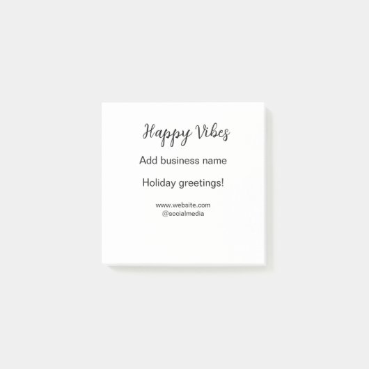 Happy vibes kerstvakantie groeten zakelijk post-it® notes (Voorkant)