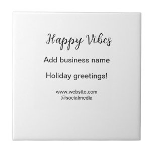 Happy vibes kerstvakantie groeten zakelijk tegeltje