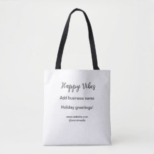 Happy vibes kerstvakantie groeten zakelijk tote bag