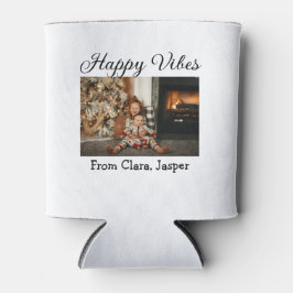 Happy vibes kinder familie Kerstfoto Uitnodiging Blikjeskoeler