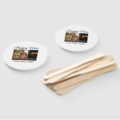 Happy vibes kinder familie Kerstfoto Uitnodiging Handwaaier (Niet-gemonteerd)