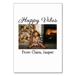 Happy vibes kinder familie Kerstfoto Uitnodiging Kaart