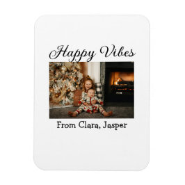Happy vibes kinder familie Kerstfoto Uitnodiging Magneet