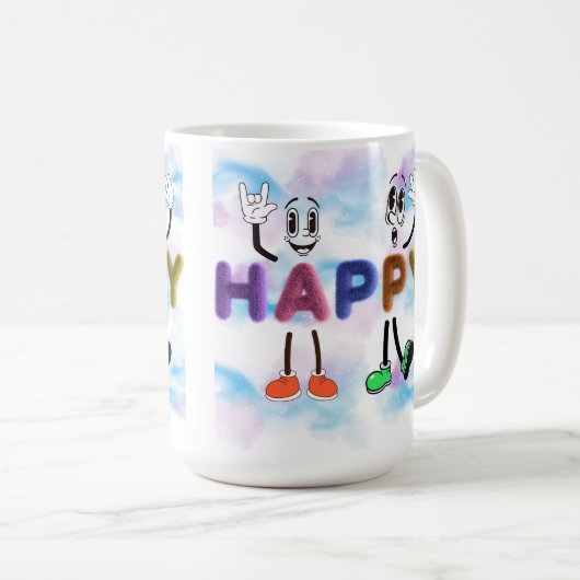 Happy Vibes Koffiemok (Voorkant rechts)
