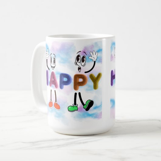 Happy Vibes Koffiemok (Voorkant links)