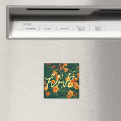 Happy Vibes Love Sinaasappel Flowers Magnet (Insitu (Vaatwasser))
