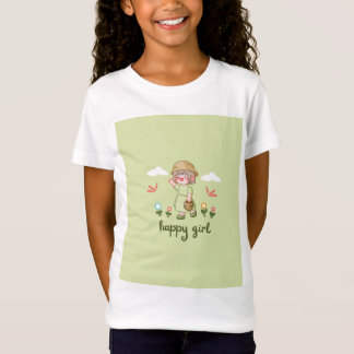 "Happy Vibes Only" T-shirt voor meisjes – Schattig