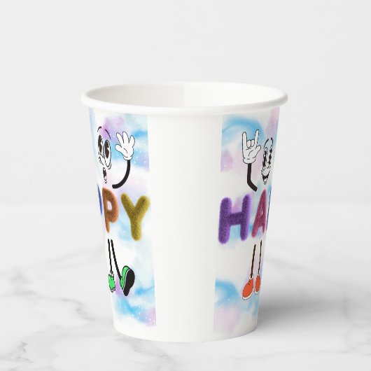 Happy Vibes Papieren Bekers (Links)