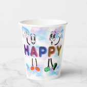 Happy Vibes Papieren Bekers (Voorkant)