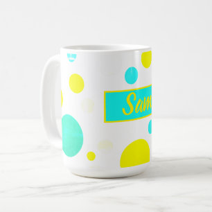 Happy Vibes Sam voegt Jouw naam koffie Mok Cup toe
